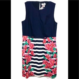 Vineyard Vines Striped Magnolia Print Dress Sz 16